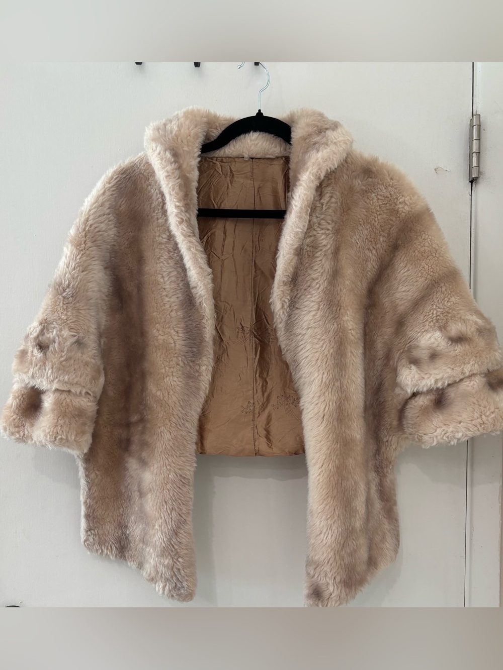 Vintage Regina Glenara by Glenoit Faux Fur Cape Coat Made USA